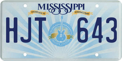 MS license plate HJT643