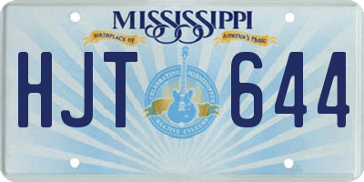 MS license plate HJT644