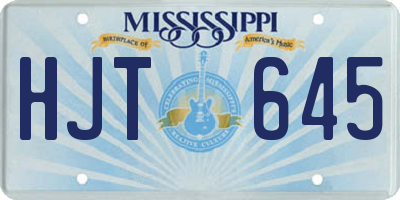 MS license plate HJT645