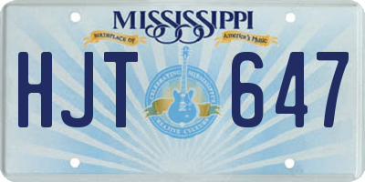MS license plate HJT647