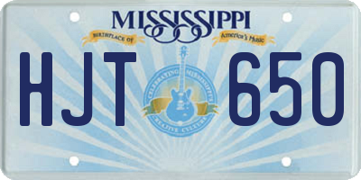MS license plate HJT650