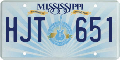 MS license plate HJT651