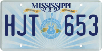MS license plate HJT653