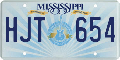 MS license plate HJT654