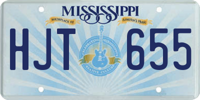 MS license plate HJT655