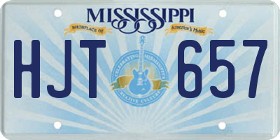MS license plate HJT657
