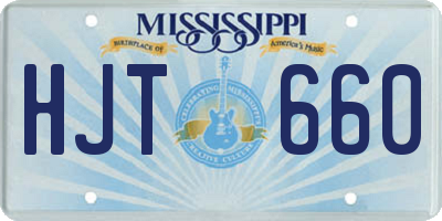 MS license plate HJT660