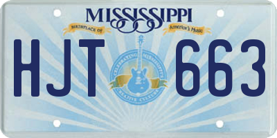 MS license plate HJT663