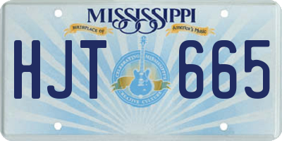 MS license plate HJT665