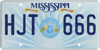 MS license plate HJT666
