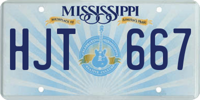 MS license plate HJT667