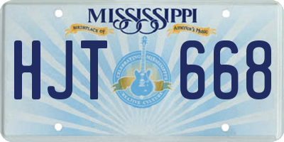 MS license plate HJT668