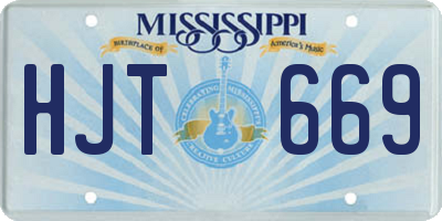 MS license plate HJT669