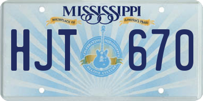 MS license plate HJT670