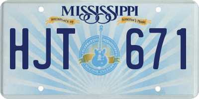 MS license plate HJT671