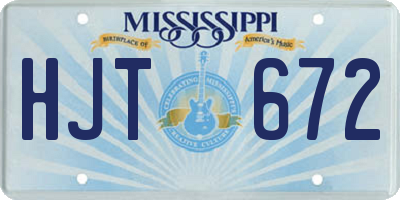 MS license plate HJT672