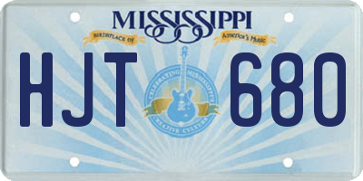 MS license plate HJT680