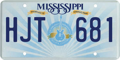MS license plate HJT681