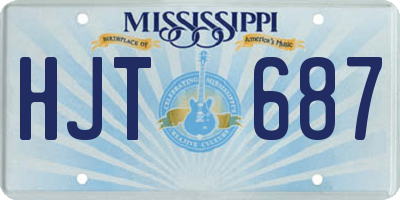 MS license plate HJT687