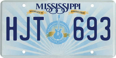 MS license plate HJT693