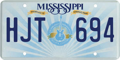 MS license plate HJT694