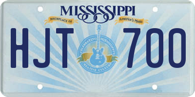 MS license plate HJT700