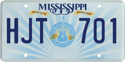 MS license plate HJT701