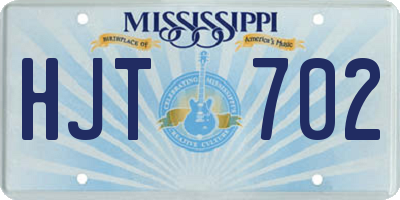 MS license plate HJT702