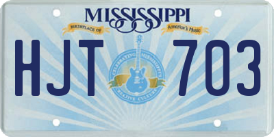 MS license plate HJT703