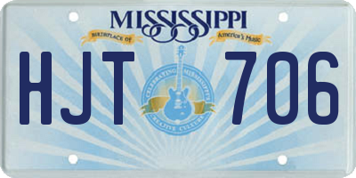 MS license plate HJT706