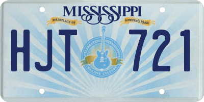 MS license plate HJT721