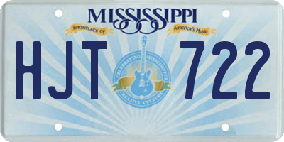 MS license plate HJT722