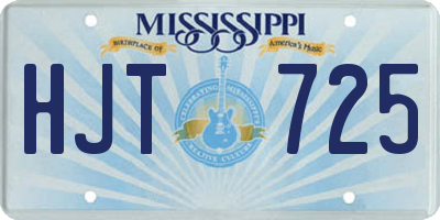 MS license plate HJT725