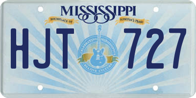 MS license plate HJT727