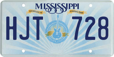 MS license plate HJT728