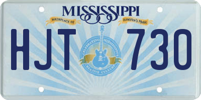 MS license plate HJT730