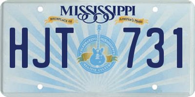 MS license plate HJT731