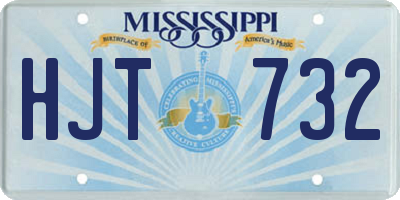 MS license plate HJT732