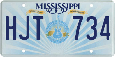 MS license plate HJT734