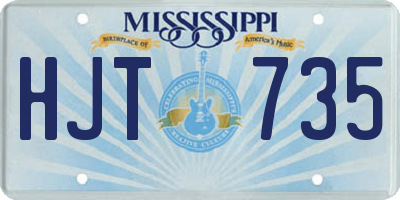 MS license plate HJT735