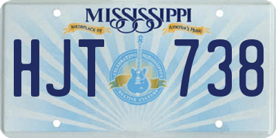 MS license plate HJT738