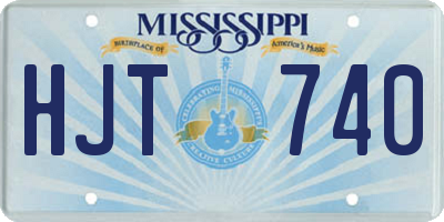 MS license plate HJT740