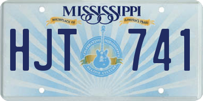 MS license plate HJT741