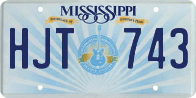 MS license plate HJT743