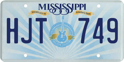 MS license plate HJT749