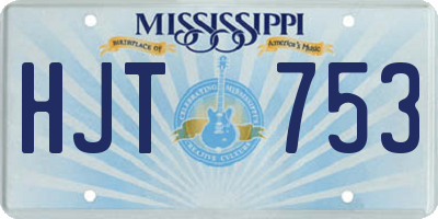 MS license plate HJT753