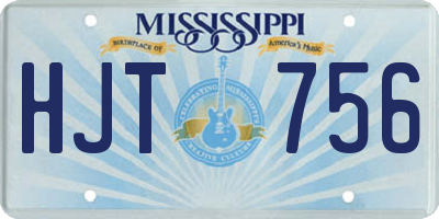 MS license plate HJT756