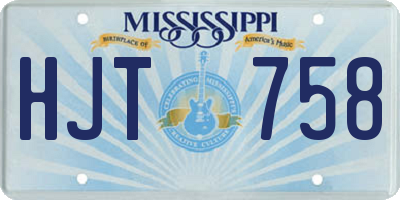 MS license plate HJT758
