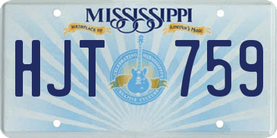 MS license plate HJT759