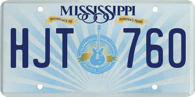 MS license plate HJT760